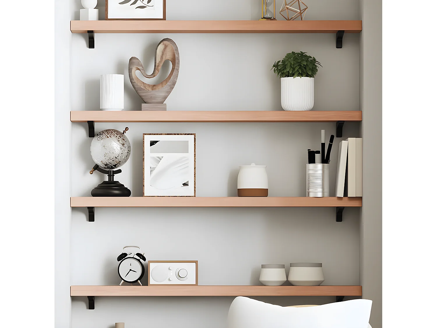 Étagère murale marron clair 80x10x4 bois chêne massif traité