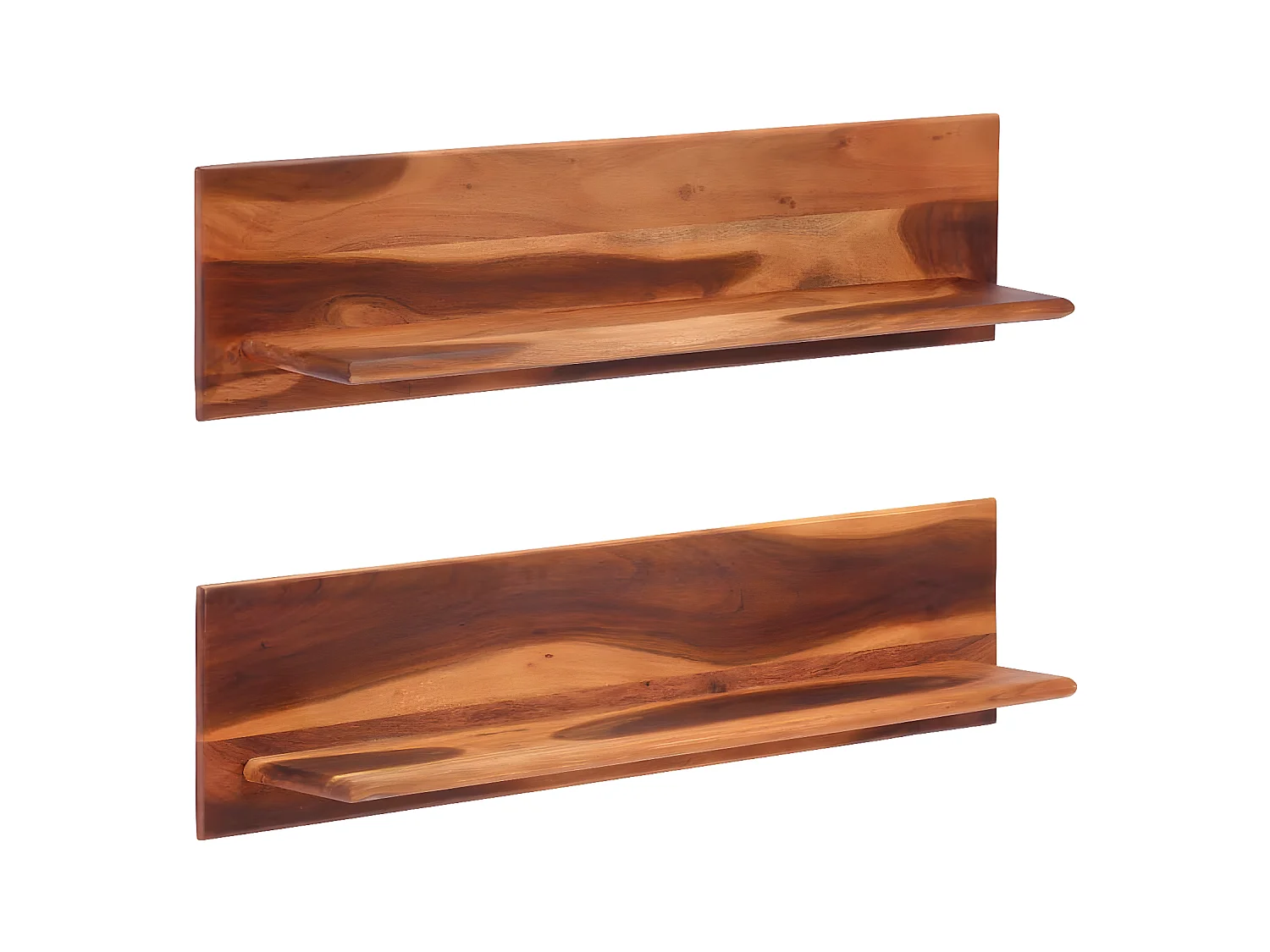 Étagères murales 2 pcs 112x20x26 bois massif d'acacia