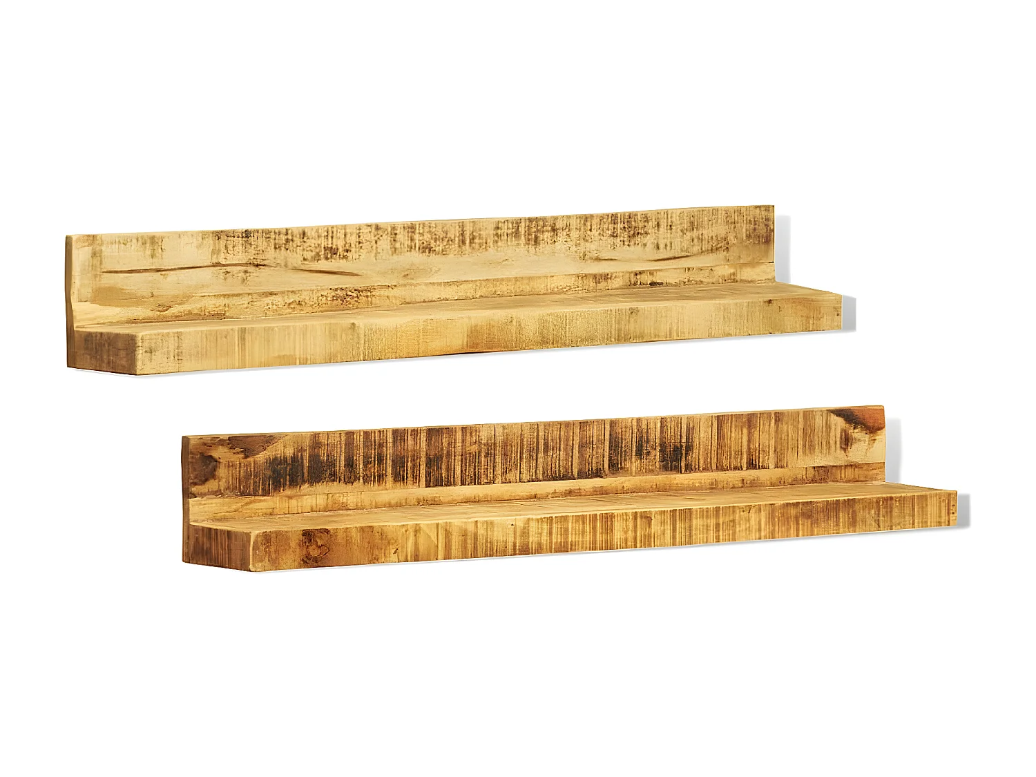 Lot de 2 étagères murales en bois solide