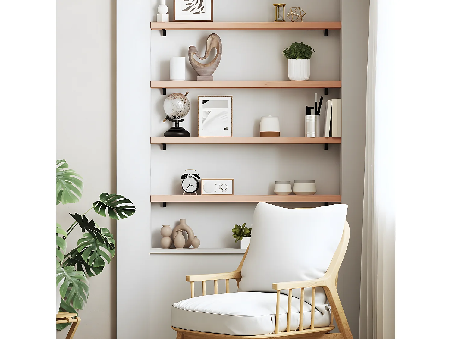 Étagère murale 80x10x4 bois de chêne massif non traité