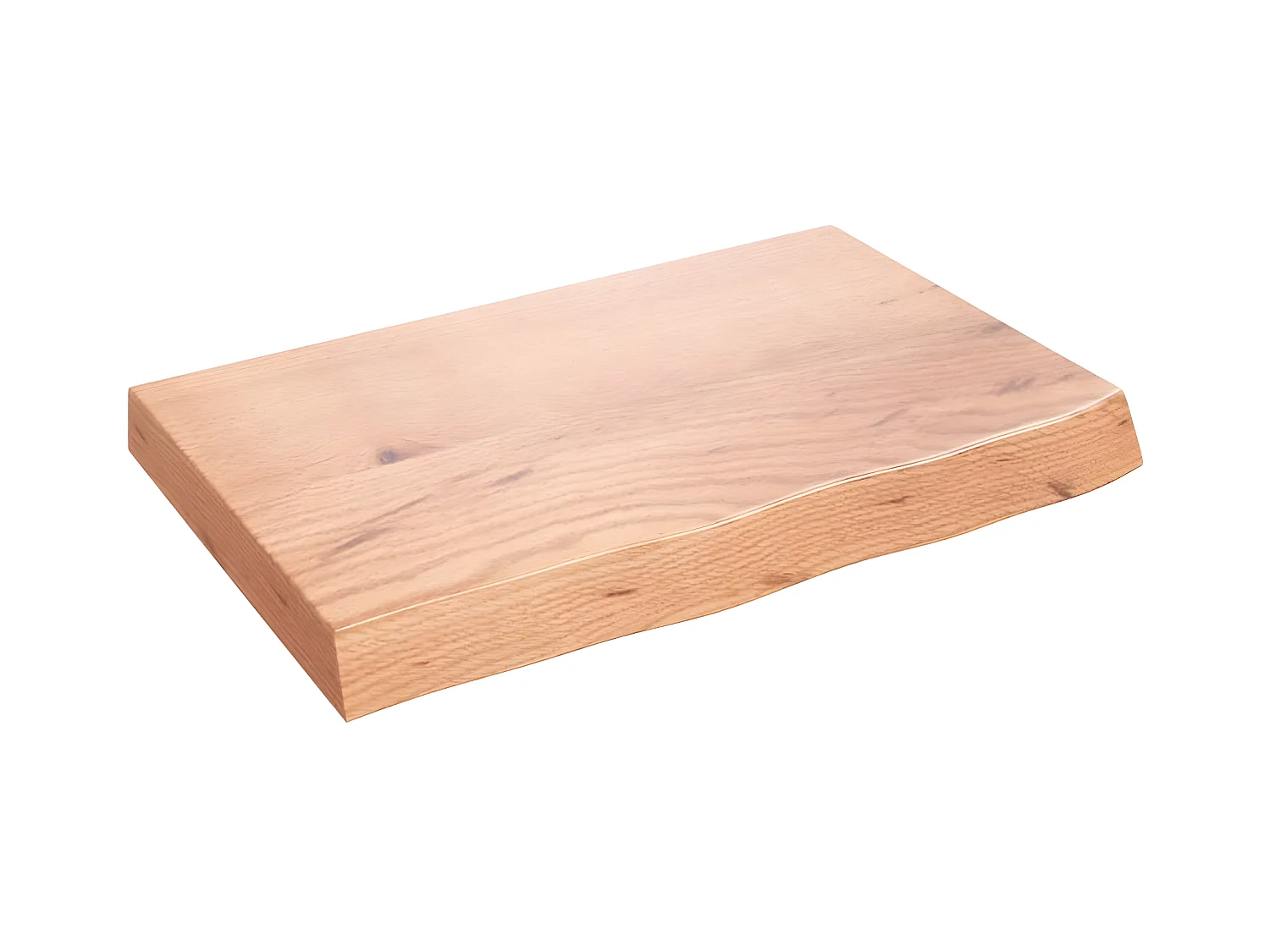 Étagère murale marron clair bois chêne massif traité