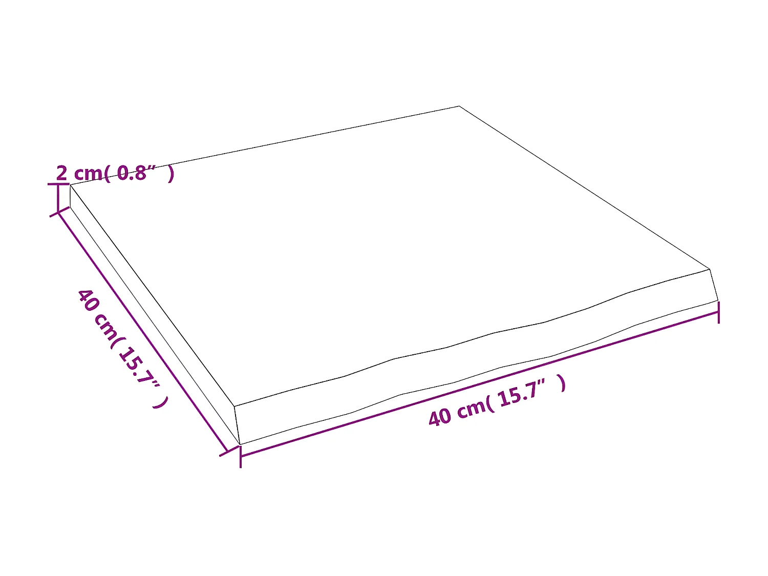 Étagère murale marron clair 40x40x2 bois chêne massif traité