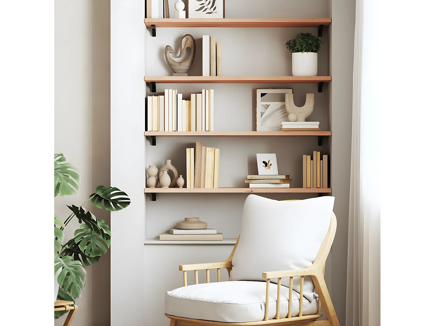 Étagère murale 80x30x2 bois de chêne massif non traité