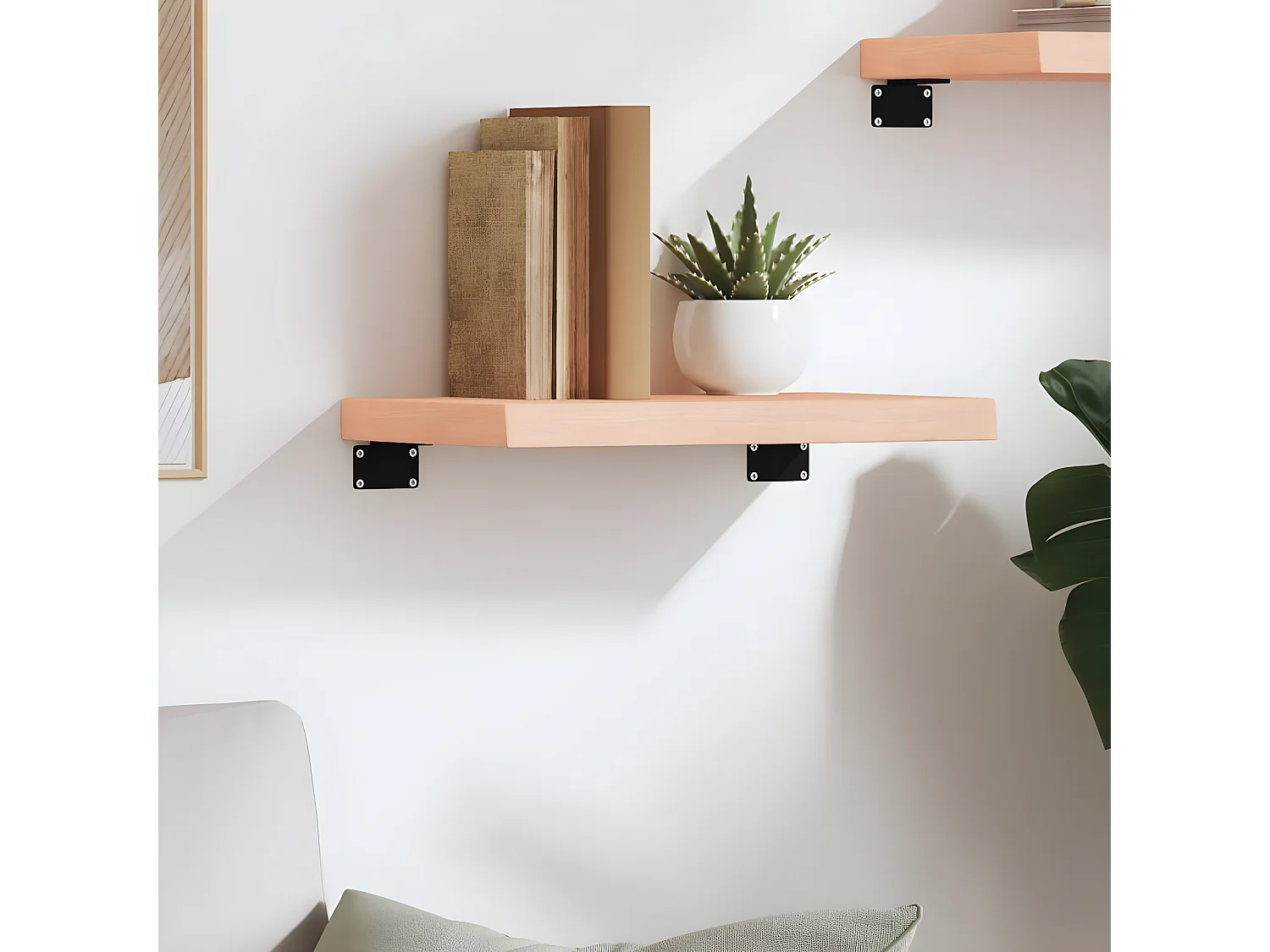 Étagère murale 40x30x(2-4) cm bois de chêne massif non traité