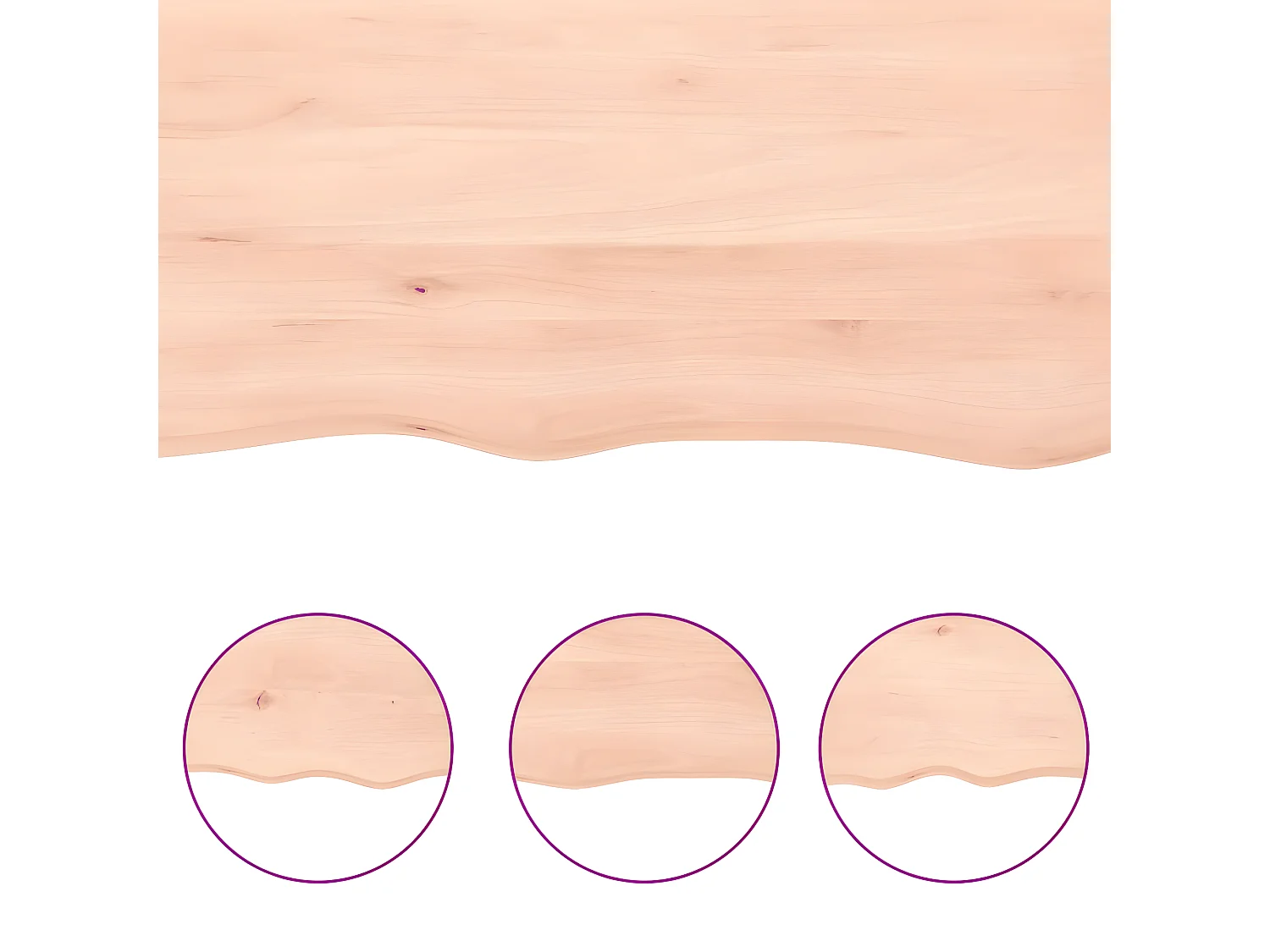 Étagère murale 80x50x2 bois de chêne massif non traité