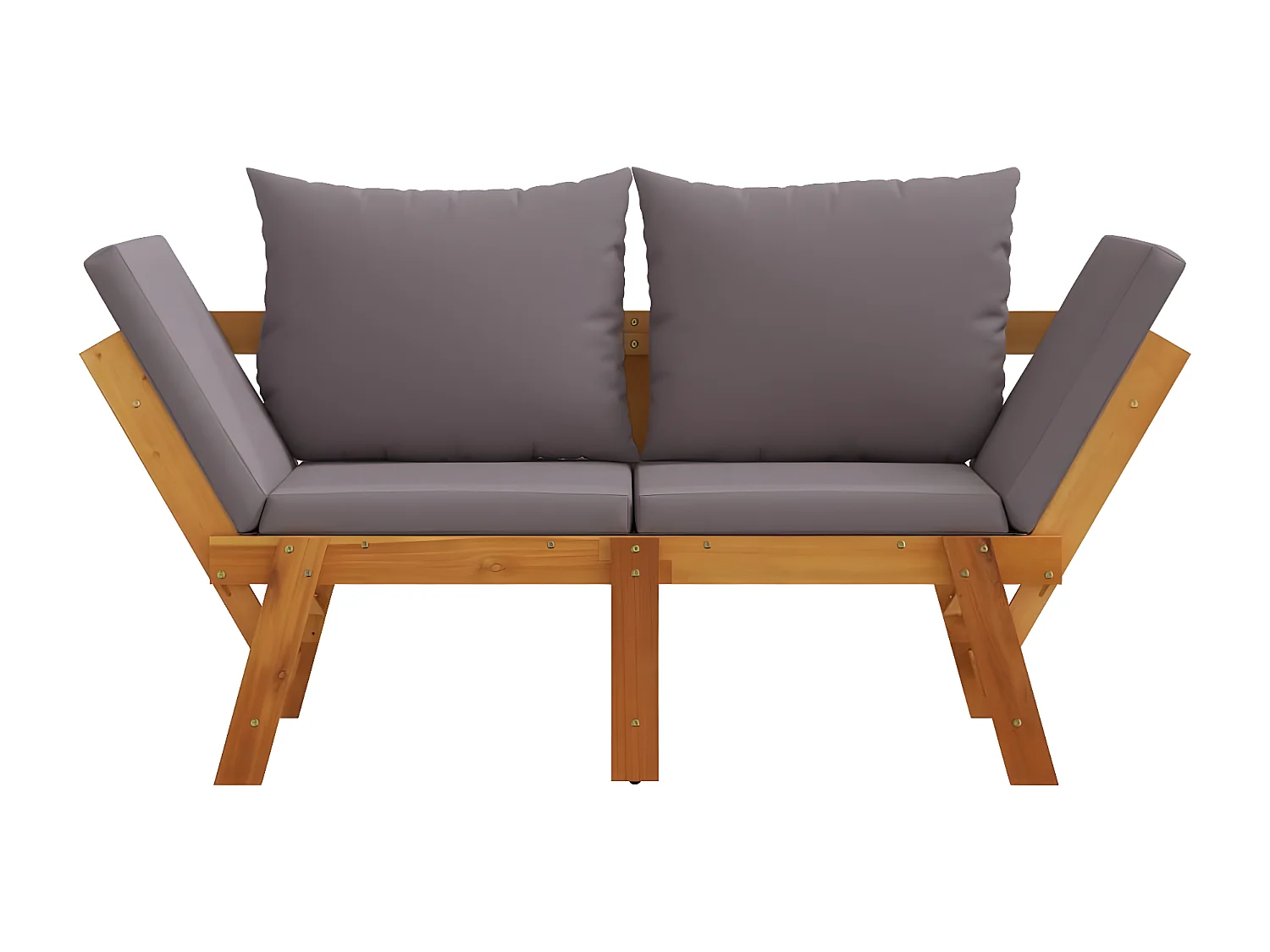 Banc de jardin avec coussins 2 en 1 bois d'acacia massif