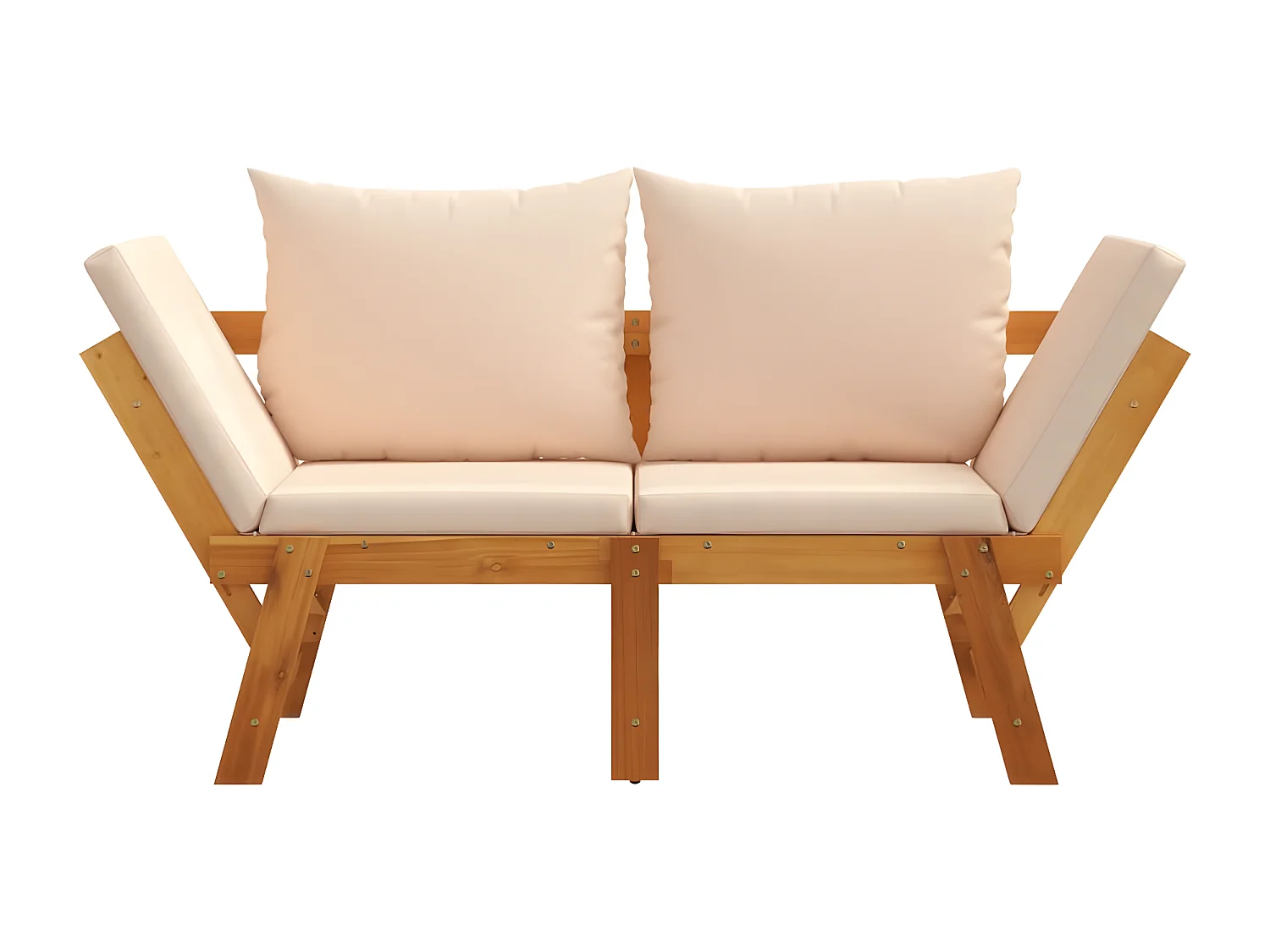 Banc de jardin avec coussins 2 en 1 bois d'acacia massif