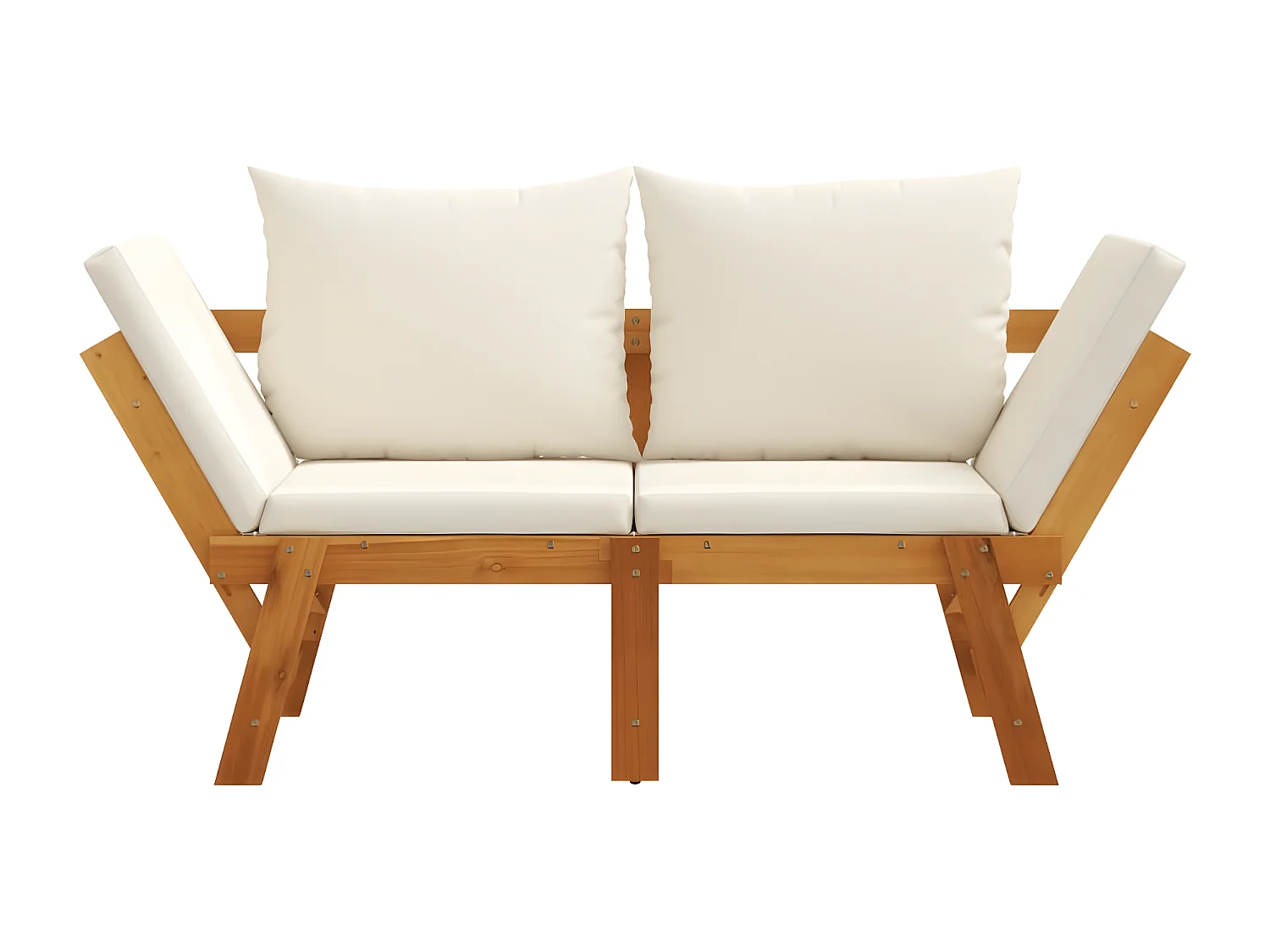 Banc de jardin avec coussins 2 en 1 bois d'acacia massif