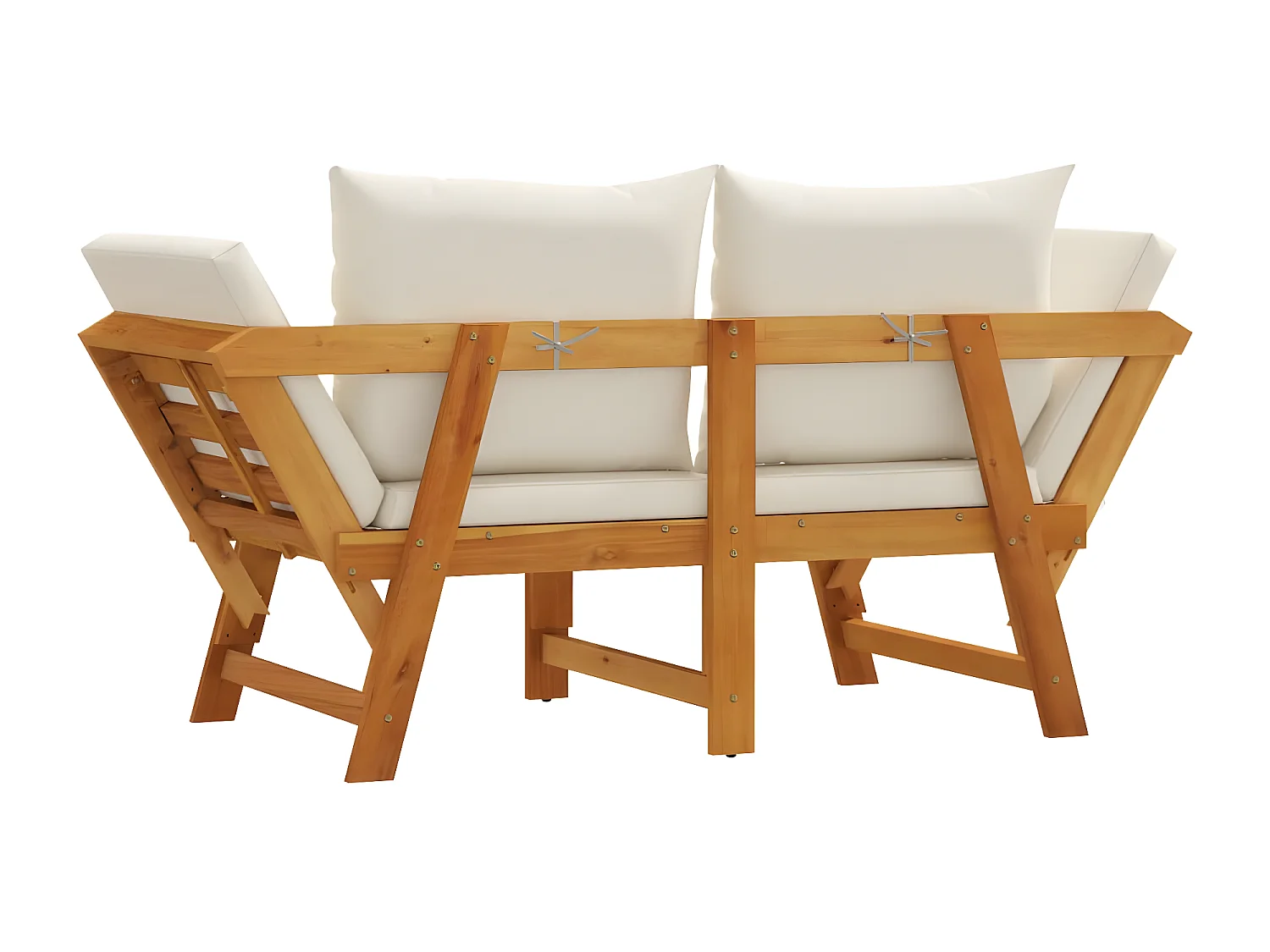 Banc de jardin avec coussins 2 en 1 bois d'acacia massif