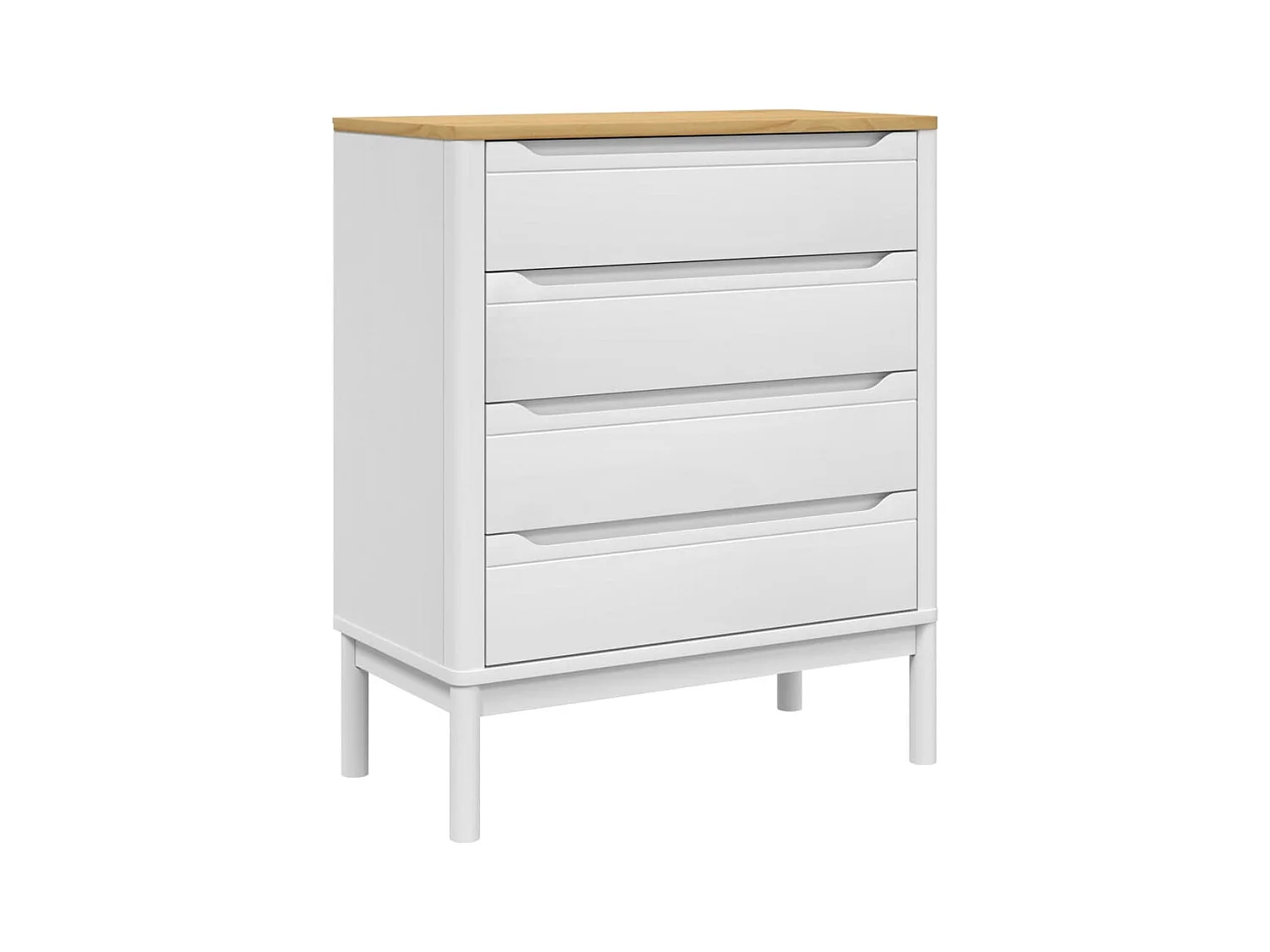 Commode FLORO blanc bois de pin massif