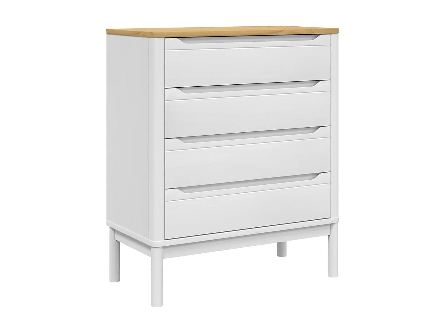 Commode FLORO blanc bois de pin massif
