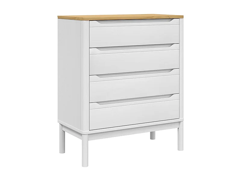 Commode FLORO blanc bois de pin massif