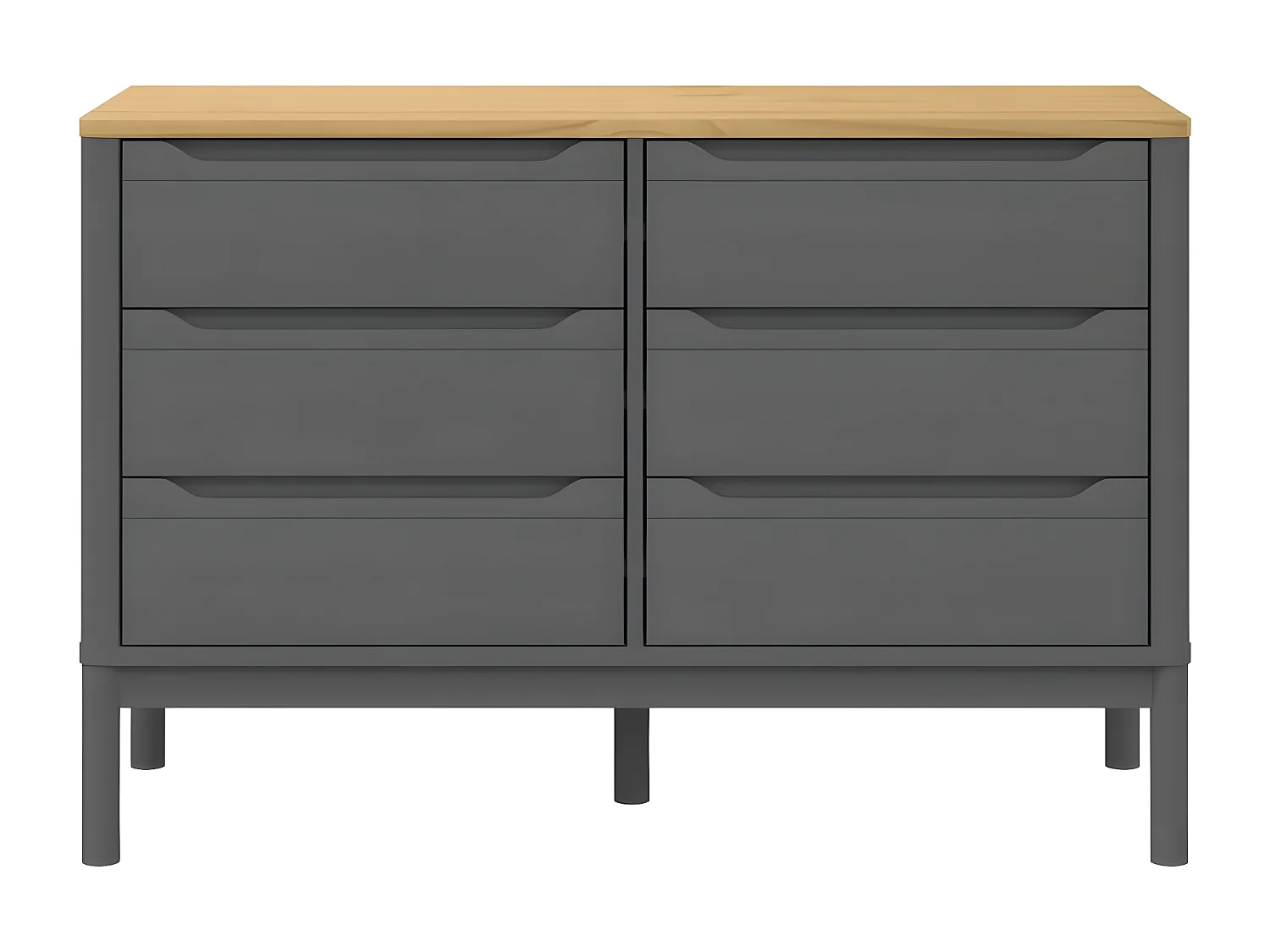 Commode FLORO gris bois de pin massif