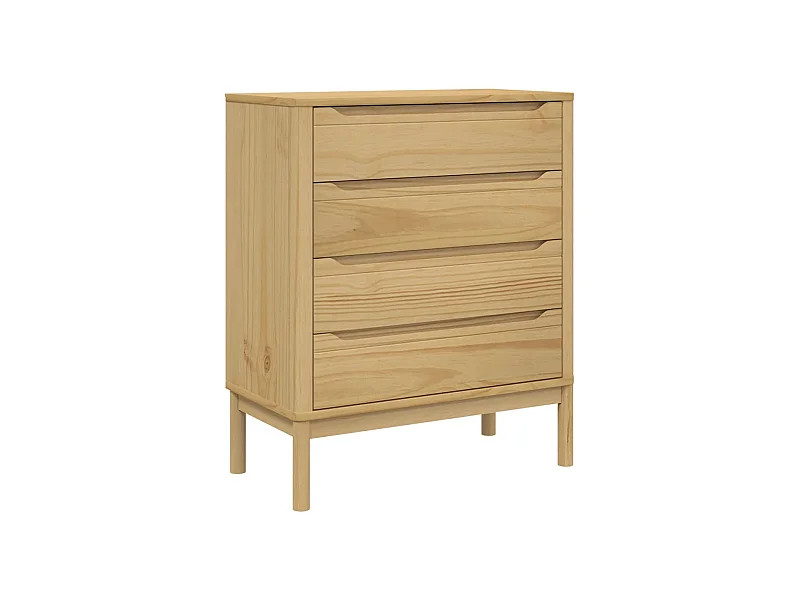 Commode FLORO cire marron bois de pin massif