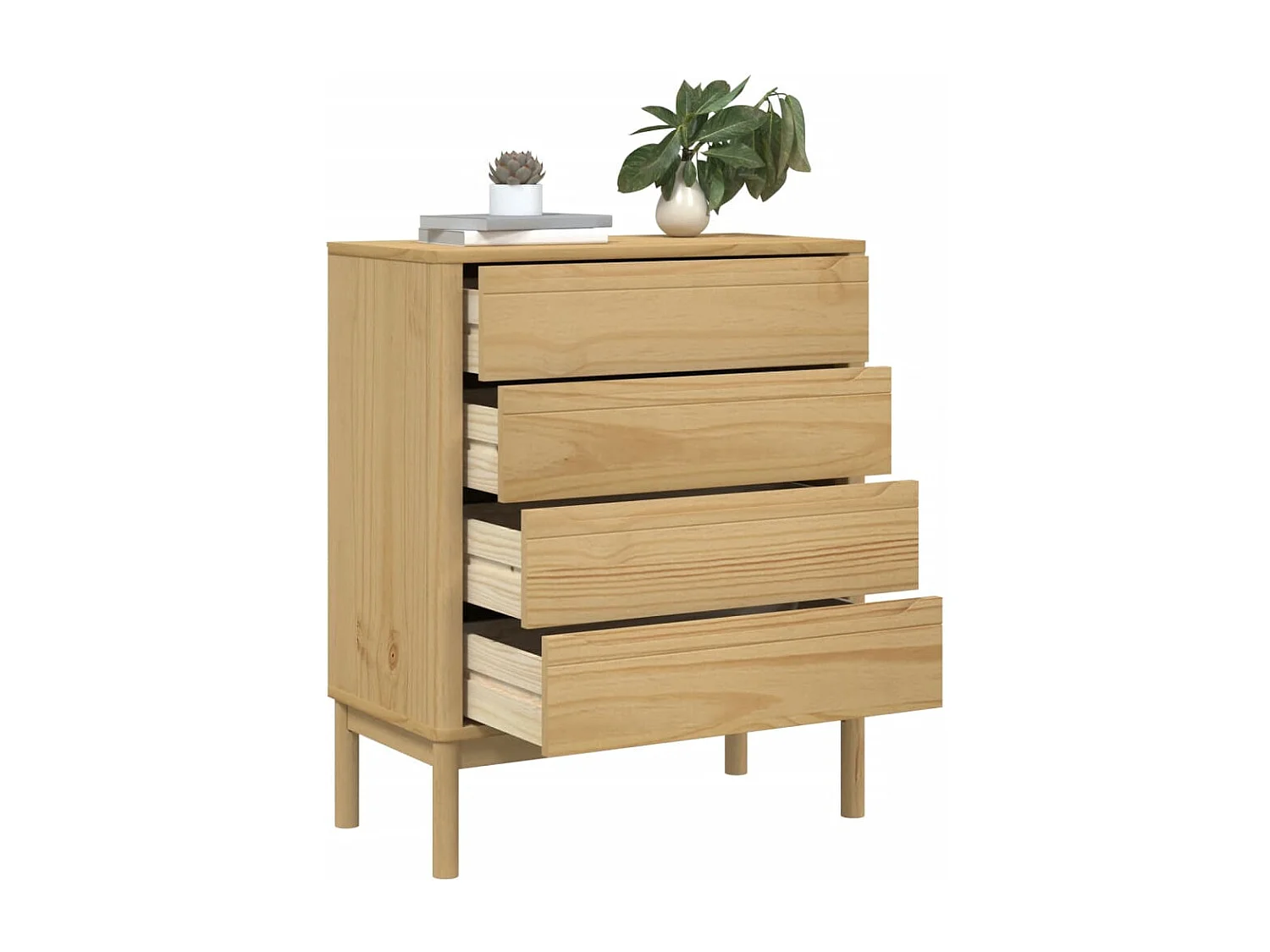 Commode FLORO cire marron bois de pin massif