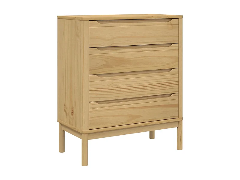 Commode FLORO cire marron bois de pin massif