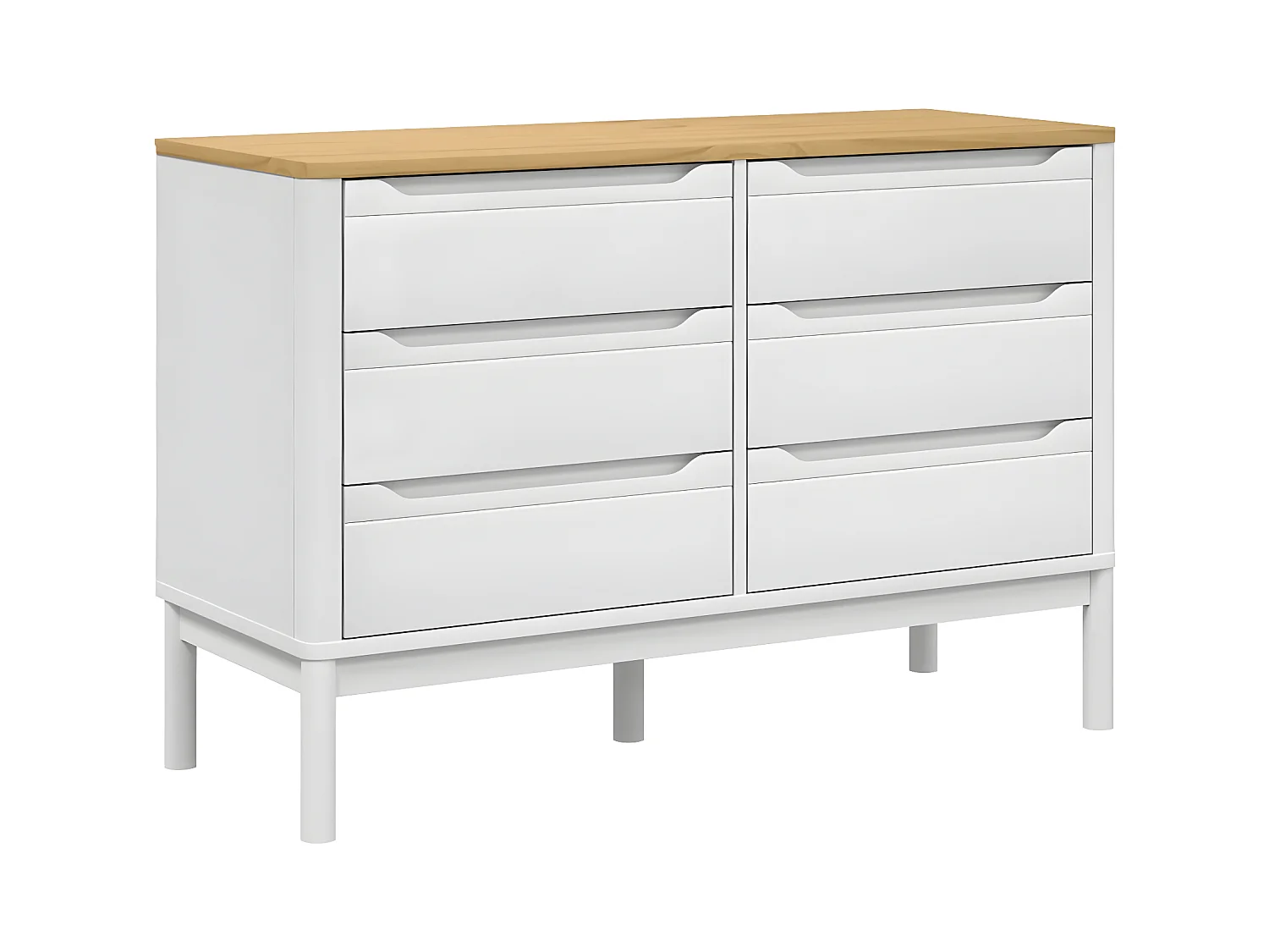Commode FLORO blanc bois de pin massif