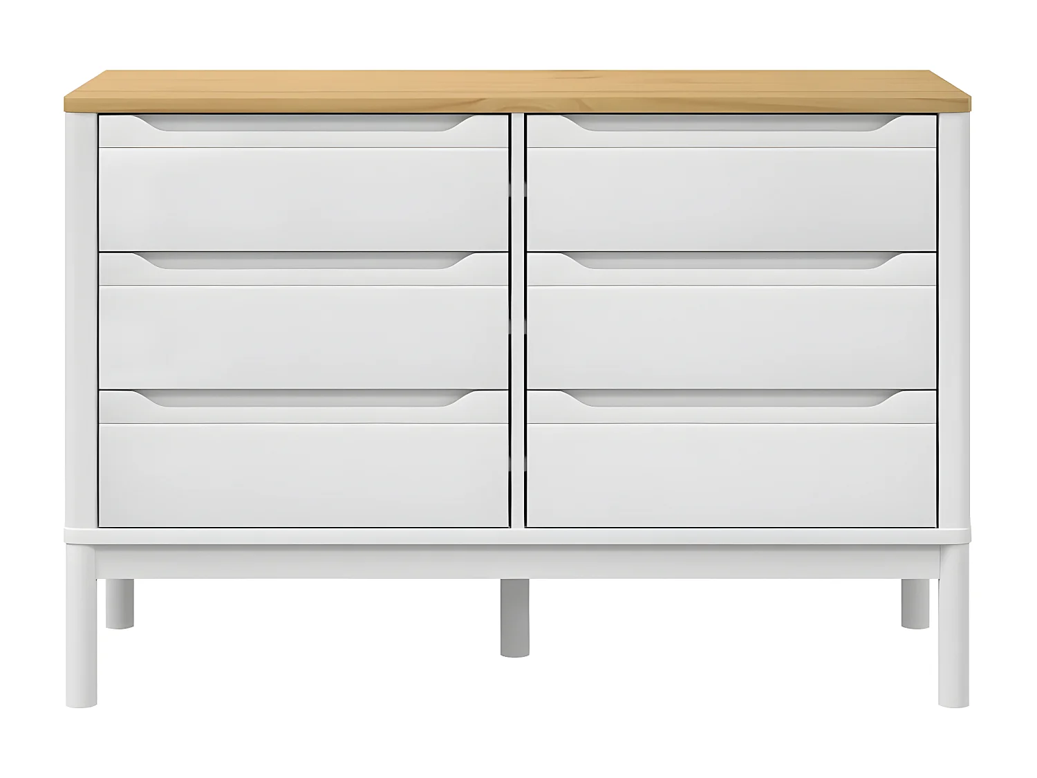 Commode FLORO blanc bois de pin massif