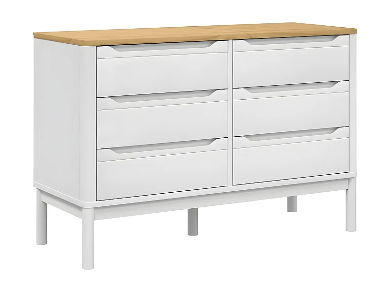 Commode FLORO blanc bois de pin massif