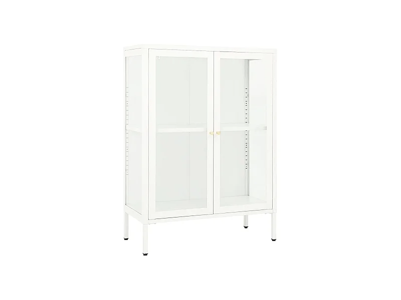 Buffet Blanc 75x35x105 Acier et verre