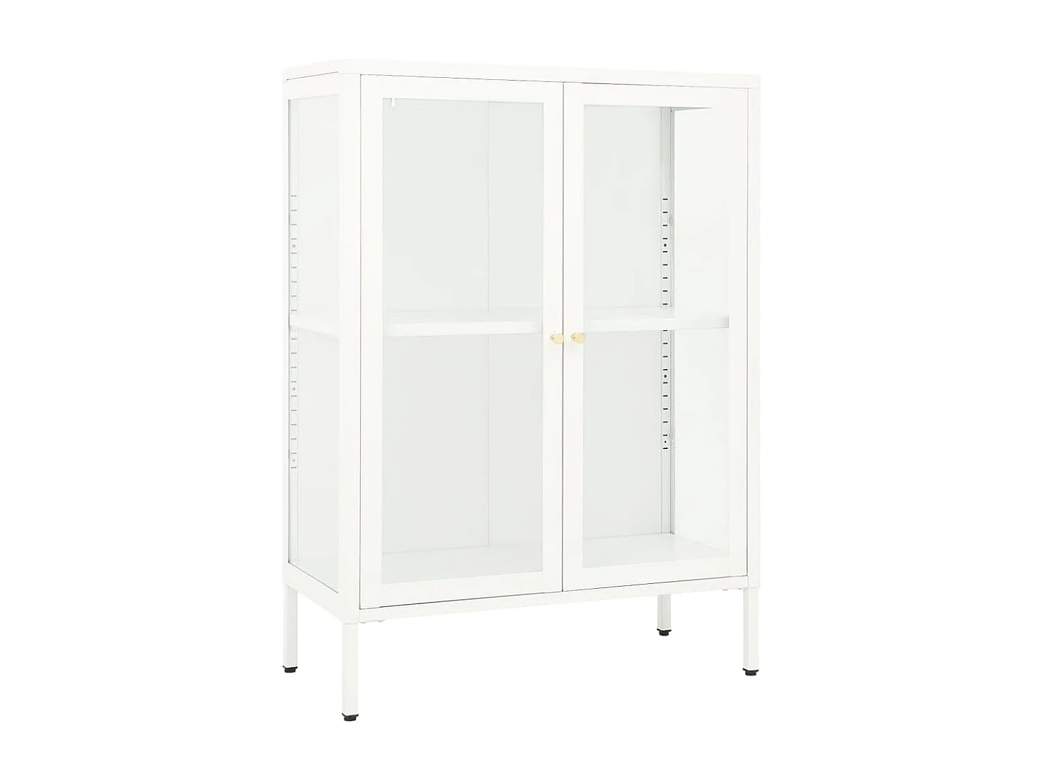 Buffet Blanc 75x35x105 Acier et verre