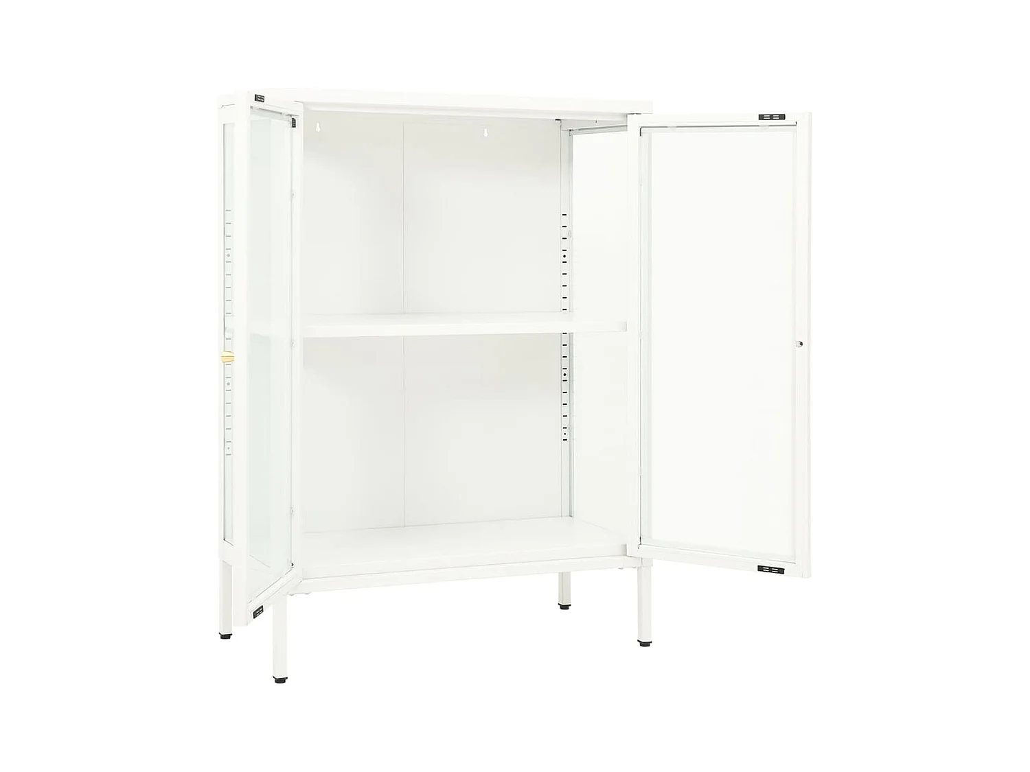 Buffet Blanc 75x35x105 Acier et verre