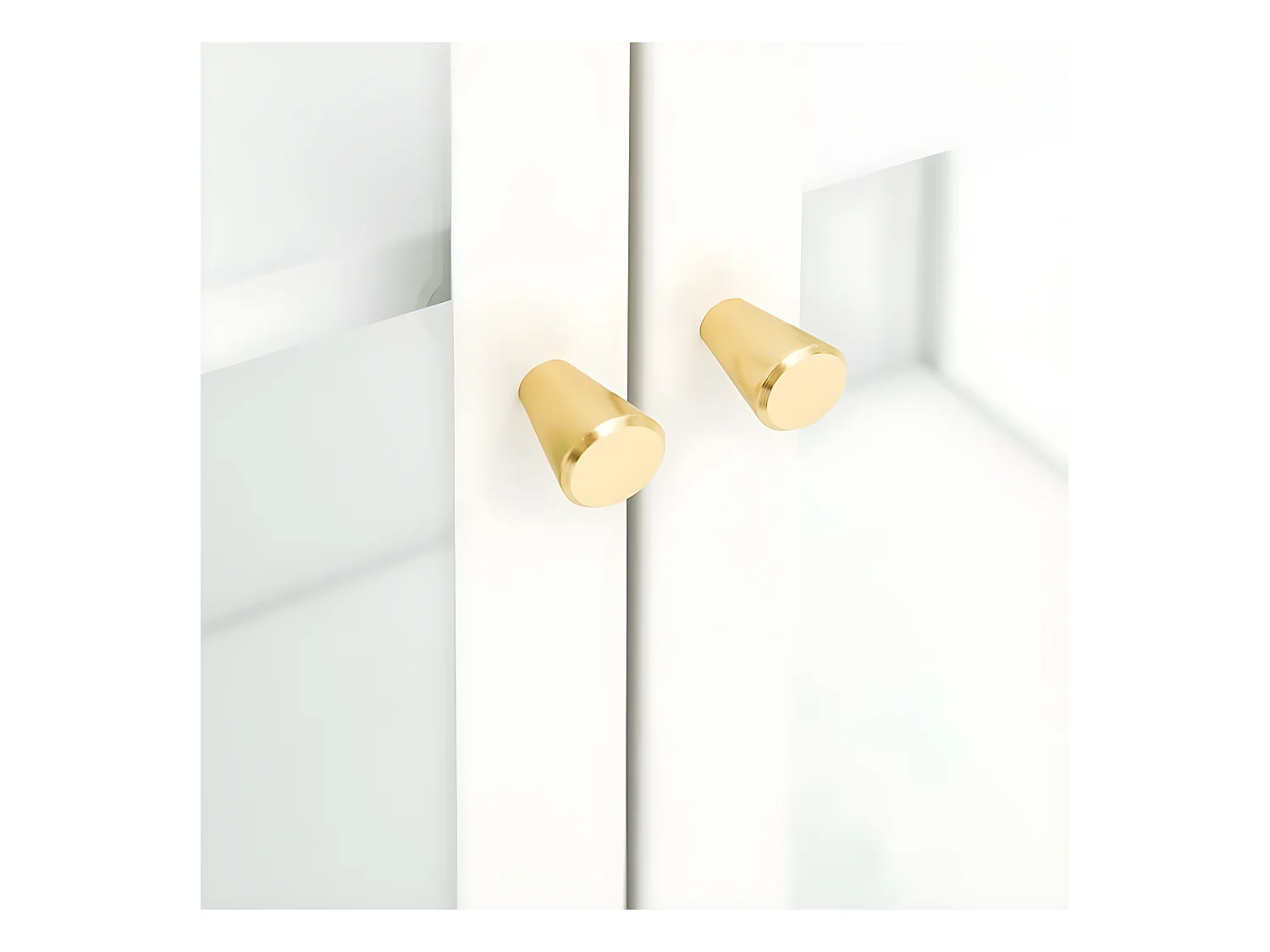 Buffet Blanc 75x35x105 Acier et verre