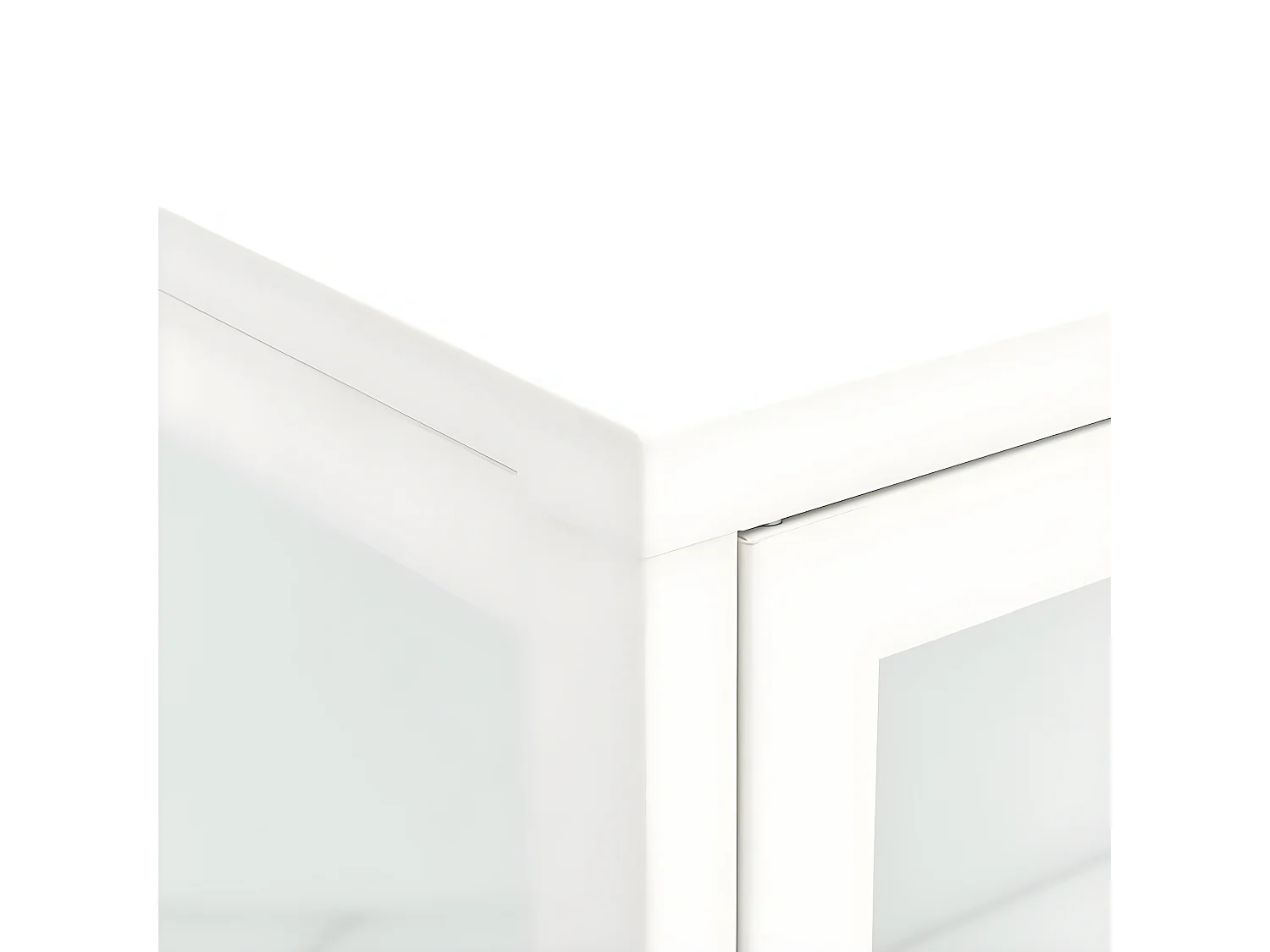 Buffet Blanc 75x35x105 Acier et verre