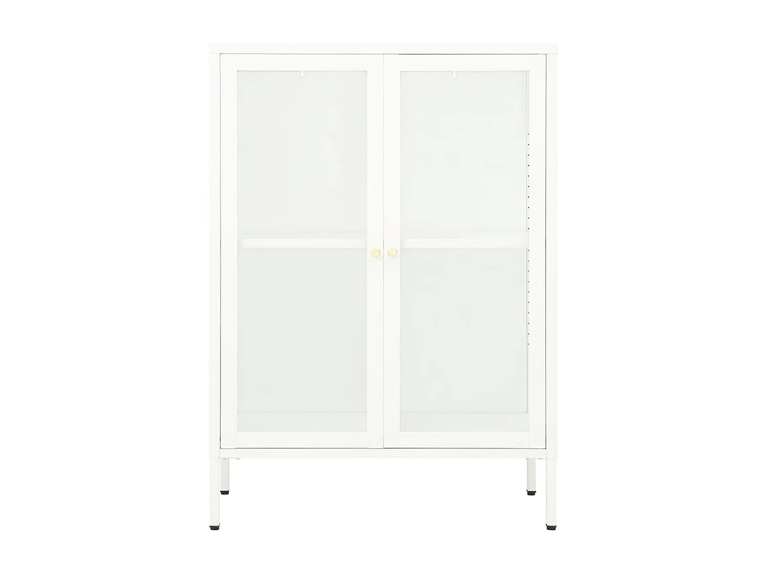 Buffet Blanc 75x35x105 Acier et verre