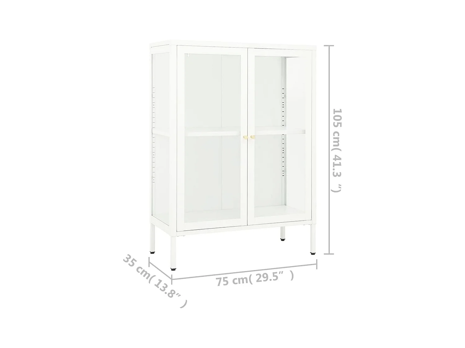 Buffet Blanc 75x35x105 Acier et verre