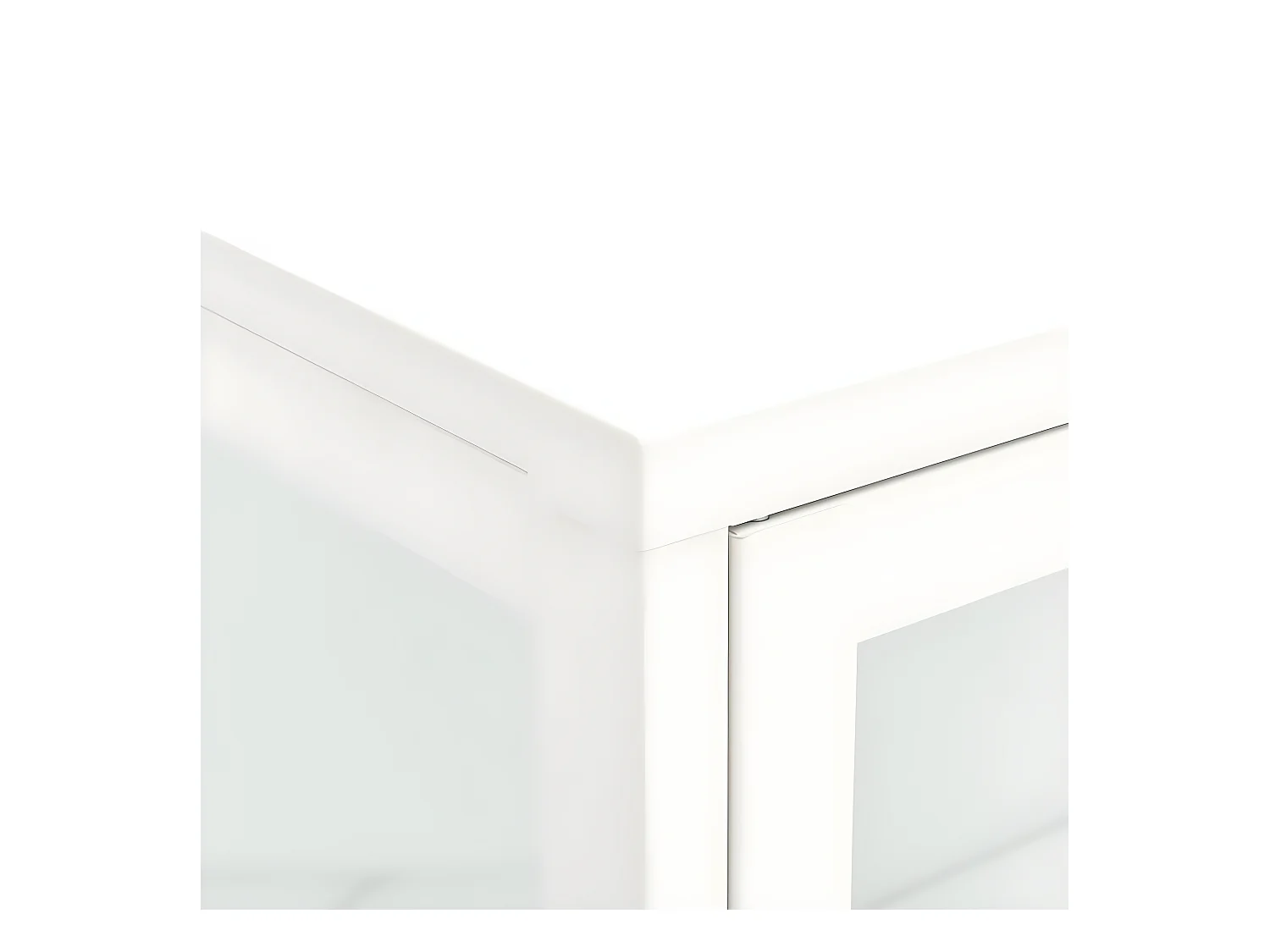 Buffet Blanc 75x35x105 Acier et verre