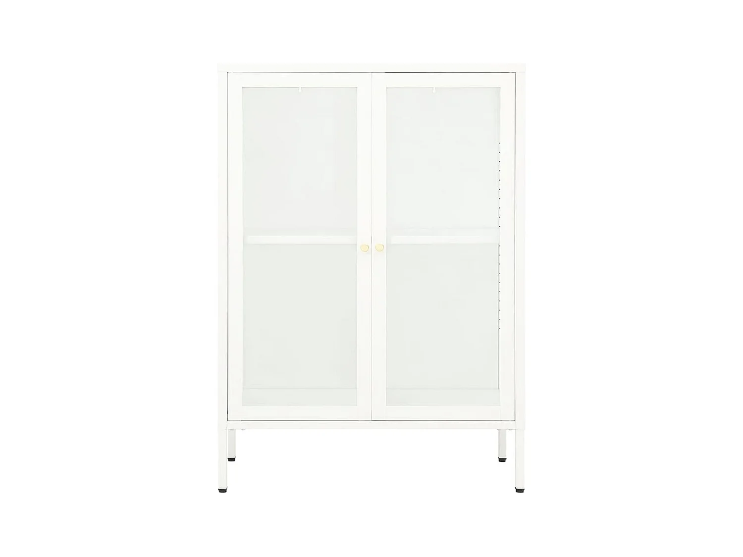 Buffet Blanc 75x35x105 Acier et verre