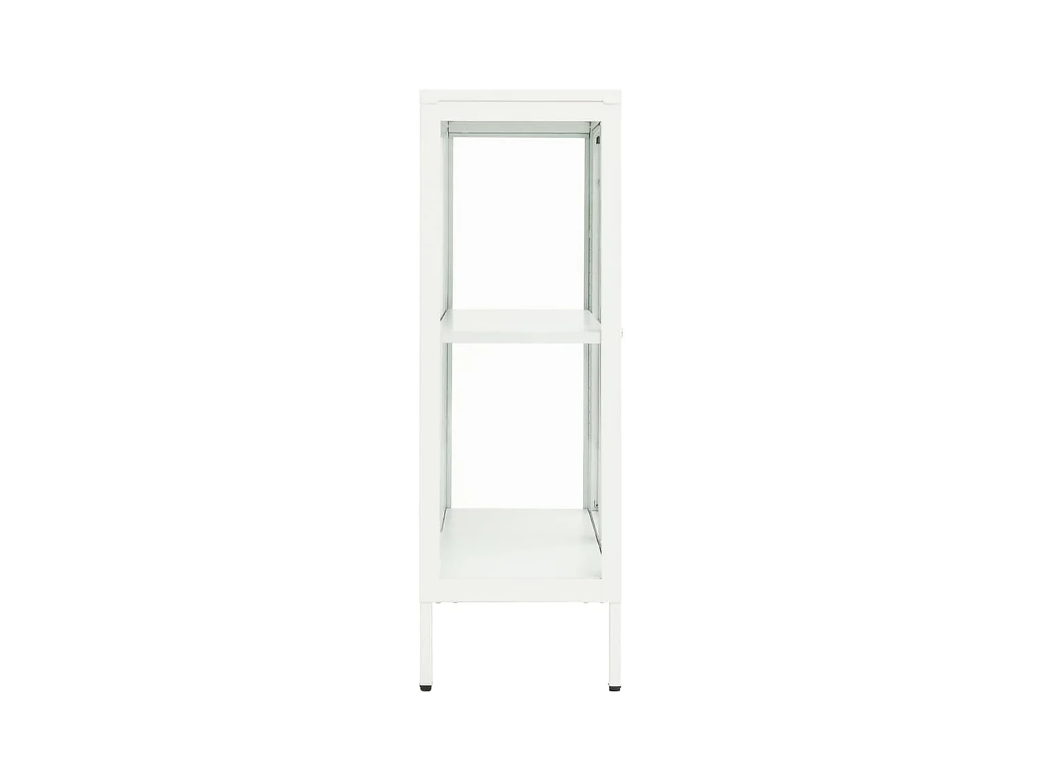 Buffet Blanc 75x35x105 Acier et verre