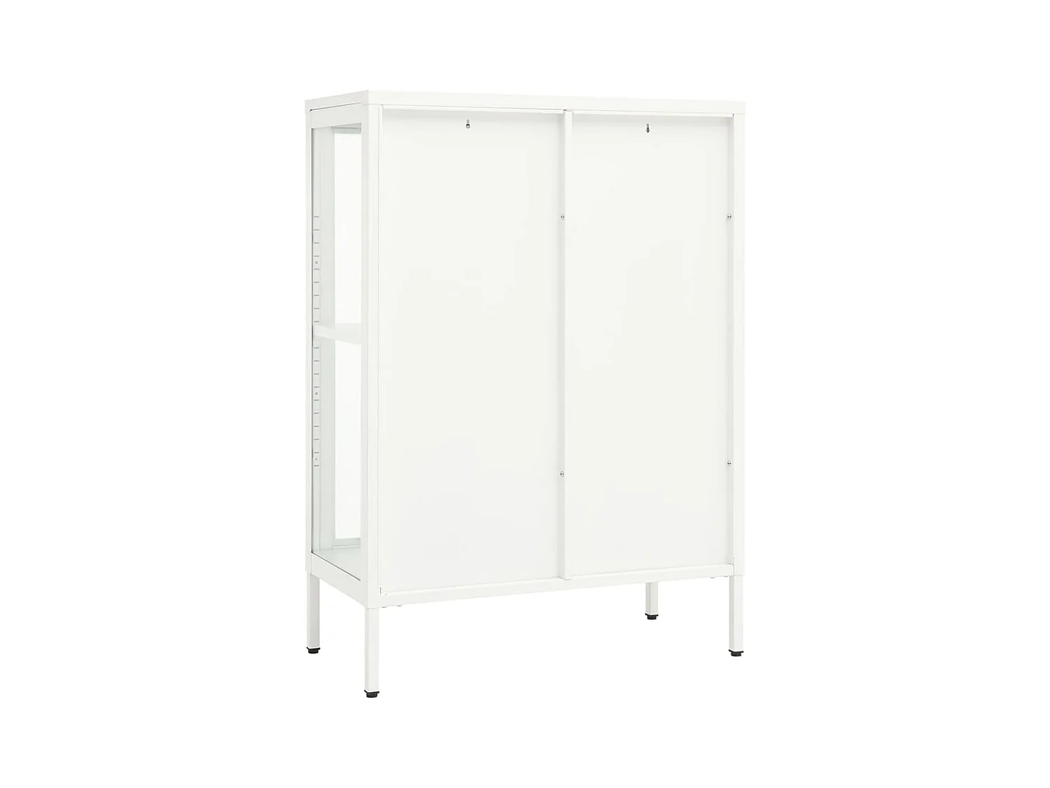 Buffet Blanc 75x35x105 Acier et verre