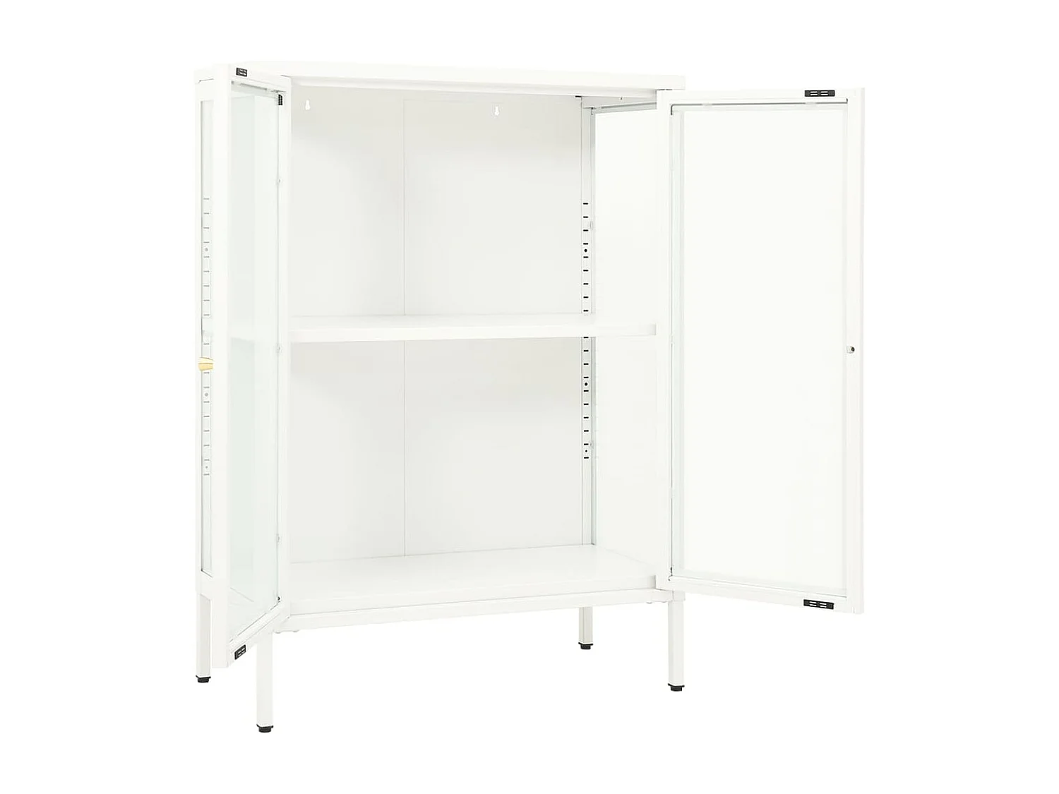 Buffet Blanc 75x35x105 Acier et verre