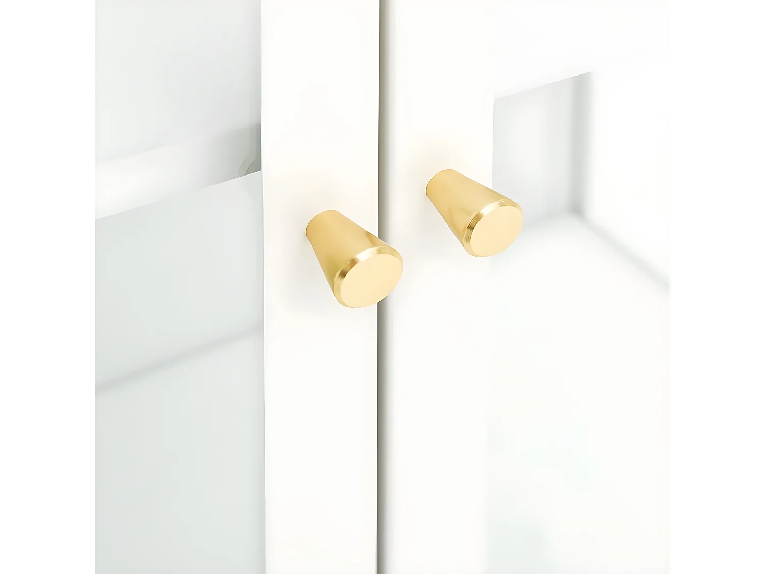 Buffet Blanc 75x35x105 Acier et verre