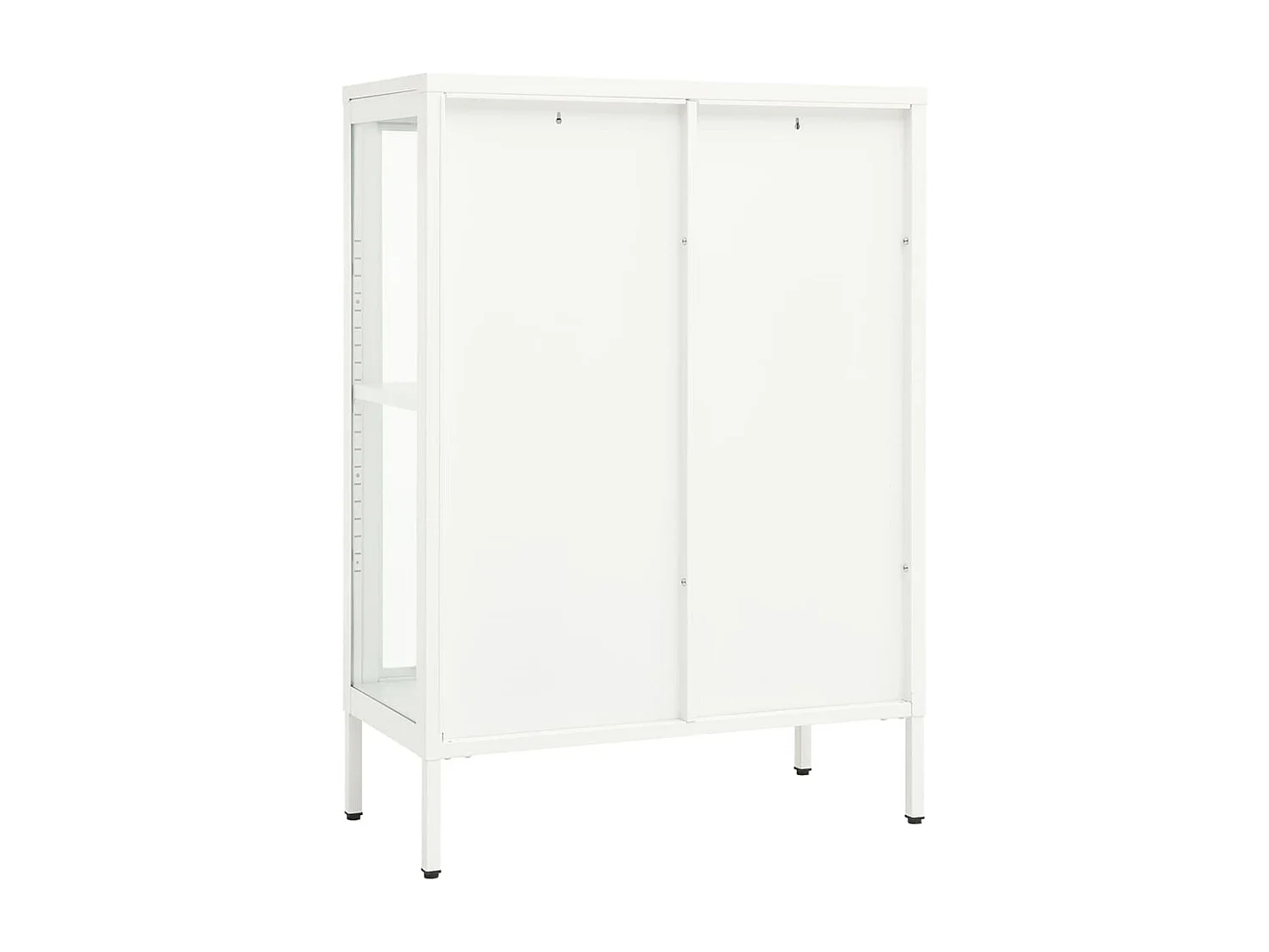 Buffet Blanc 75x35x105 Acier et verre