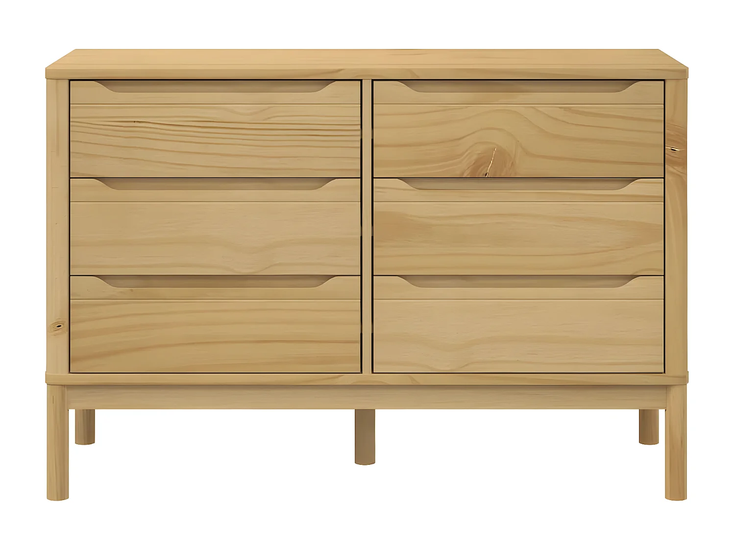 Commode FLORO cire marron bois de pin massif