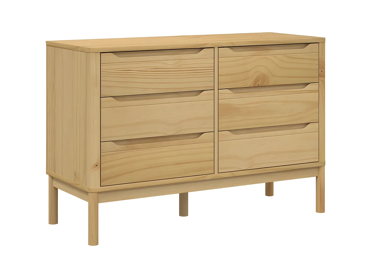Commode FLORO cire marron bois de pin massif
