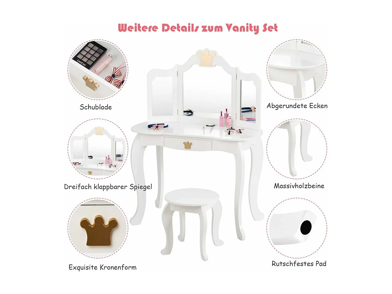 Kinder Schminktisch mit Hocker