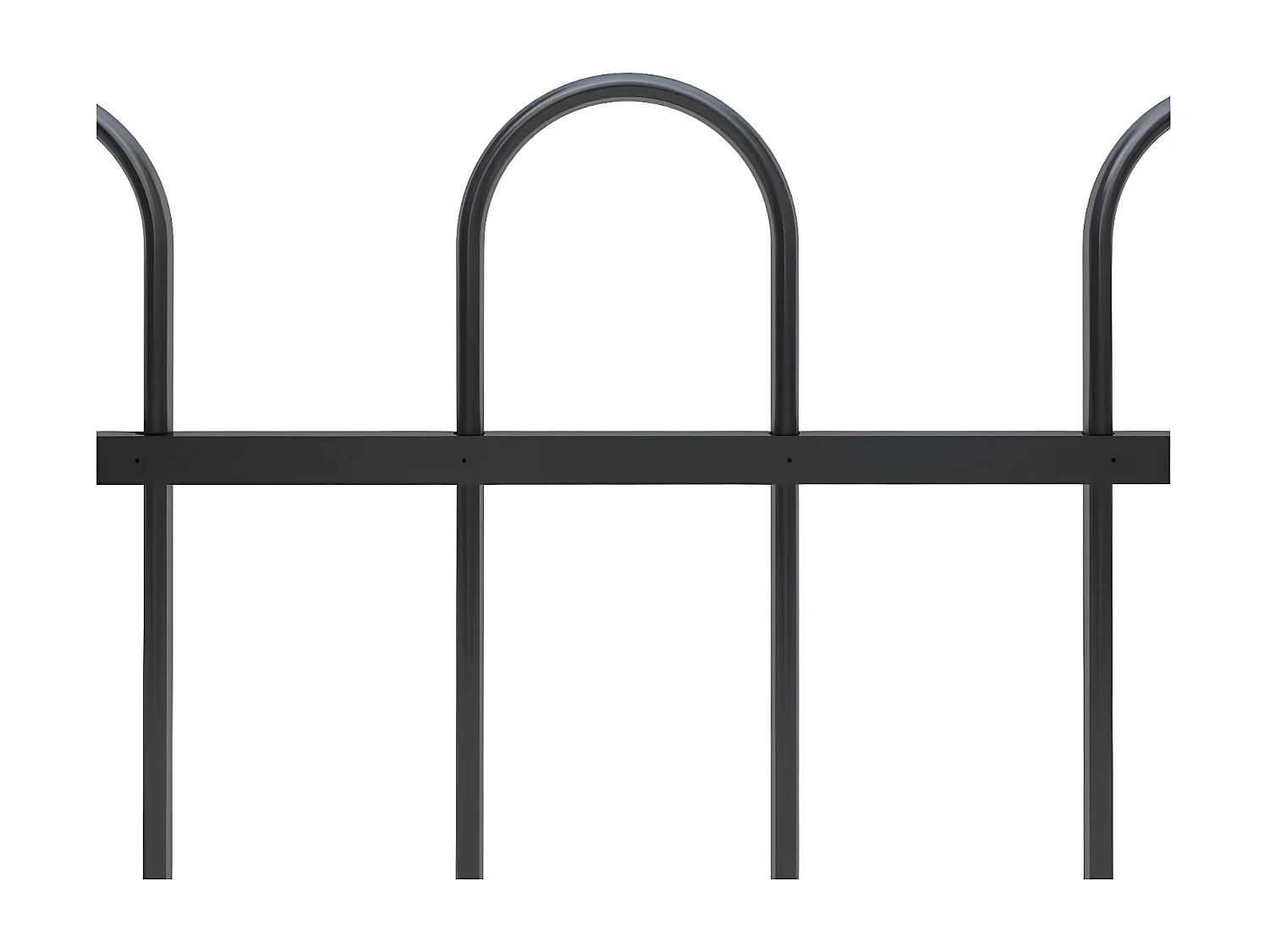 Clôture de jardin avec dessus en cerceau Acier 8,5 x 1,2 m Noir