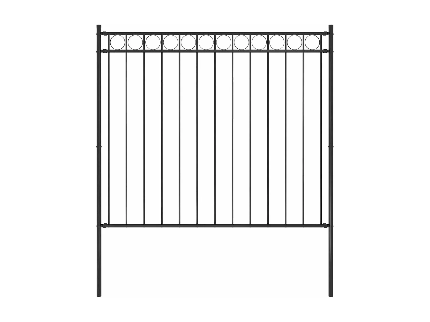 Clôture de jardin Acier 1,7x1,5 m Noir