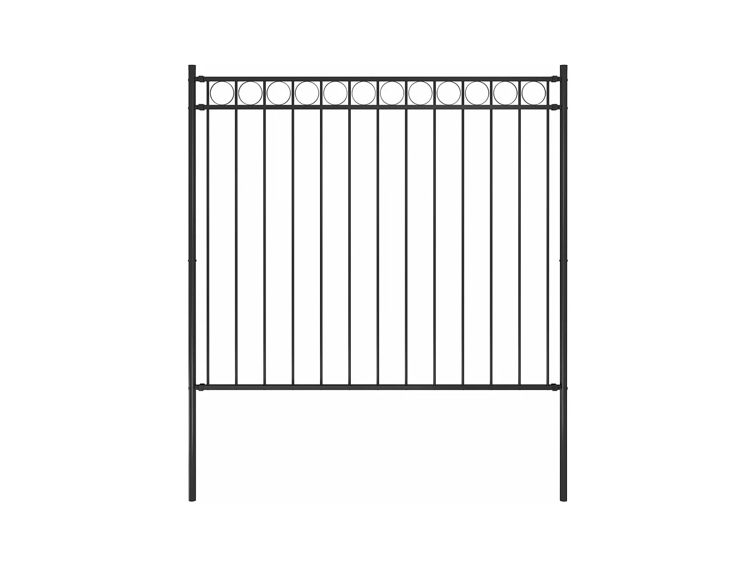 Clôture de jardin Acier 1,7x1,5 m Noir