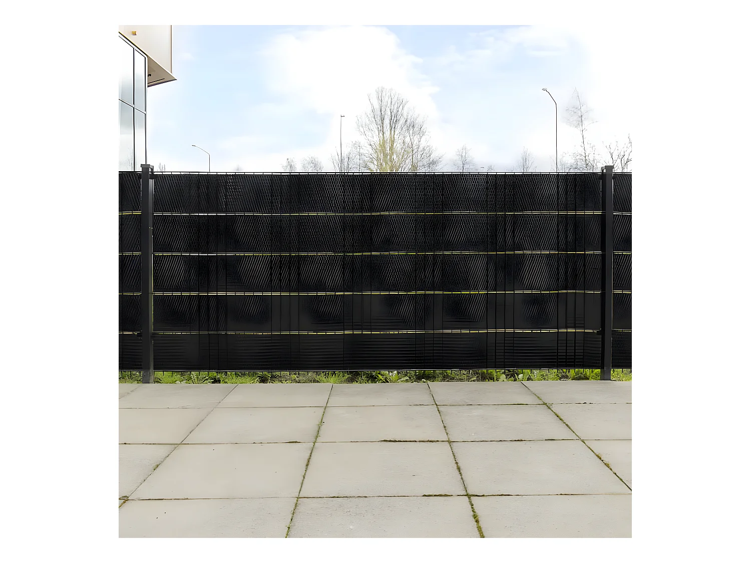 Paravents de balcon 10 pcs noir 255x19 résine tressée