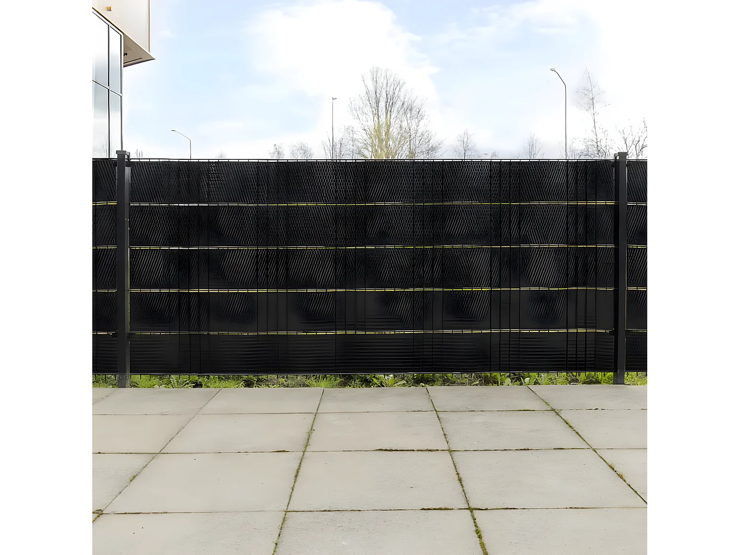 Paravents de balcon 10 pcs noir 255x19 résine tressée