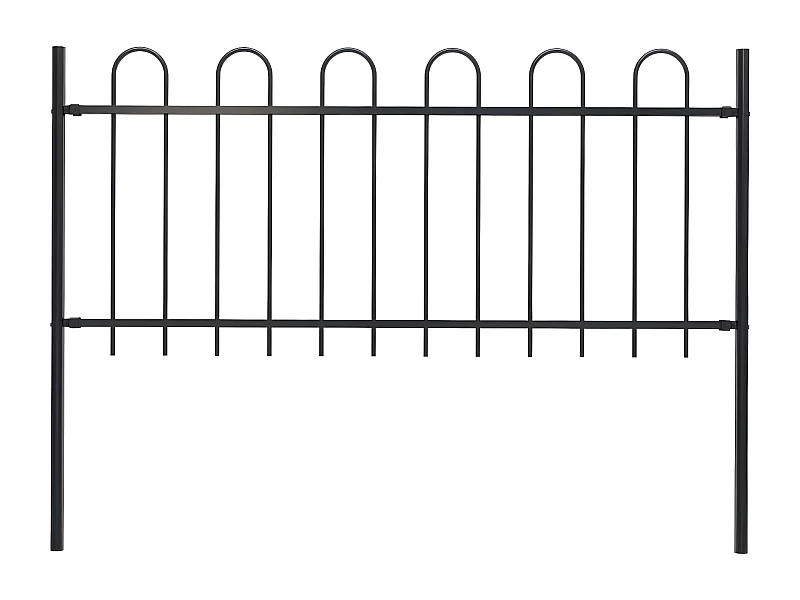 Clôture de jardin avec dessus en cerceau Acier 1,7 m Noir 3