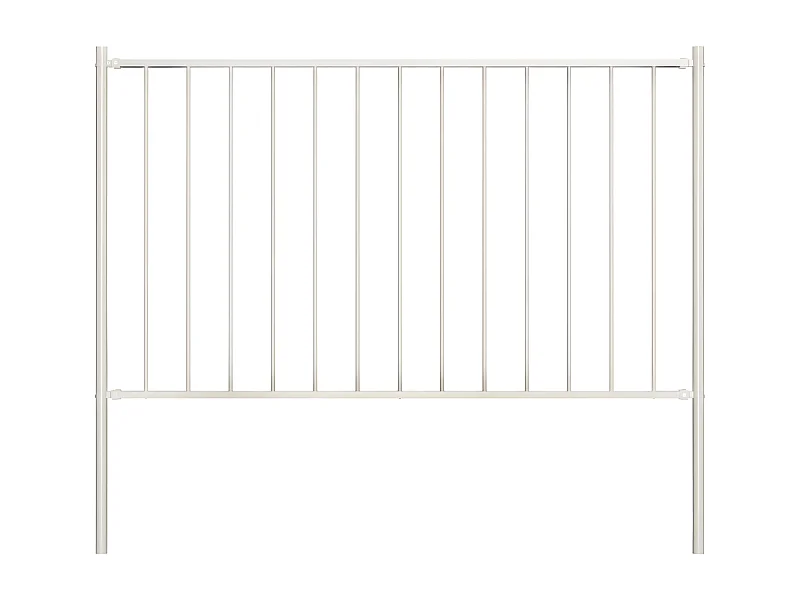 Panneau de clôture poteau Acier enduit poudre 1,7x1,25 m Blanc