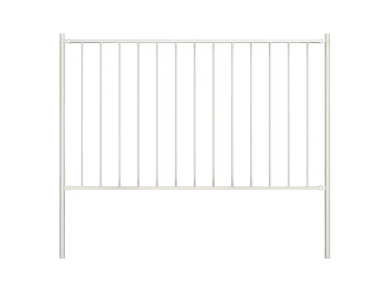 Panneau de clôture poteau Acier enduit poudre 1,7x1,25 m Blanc