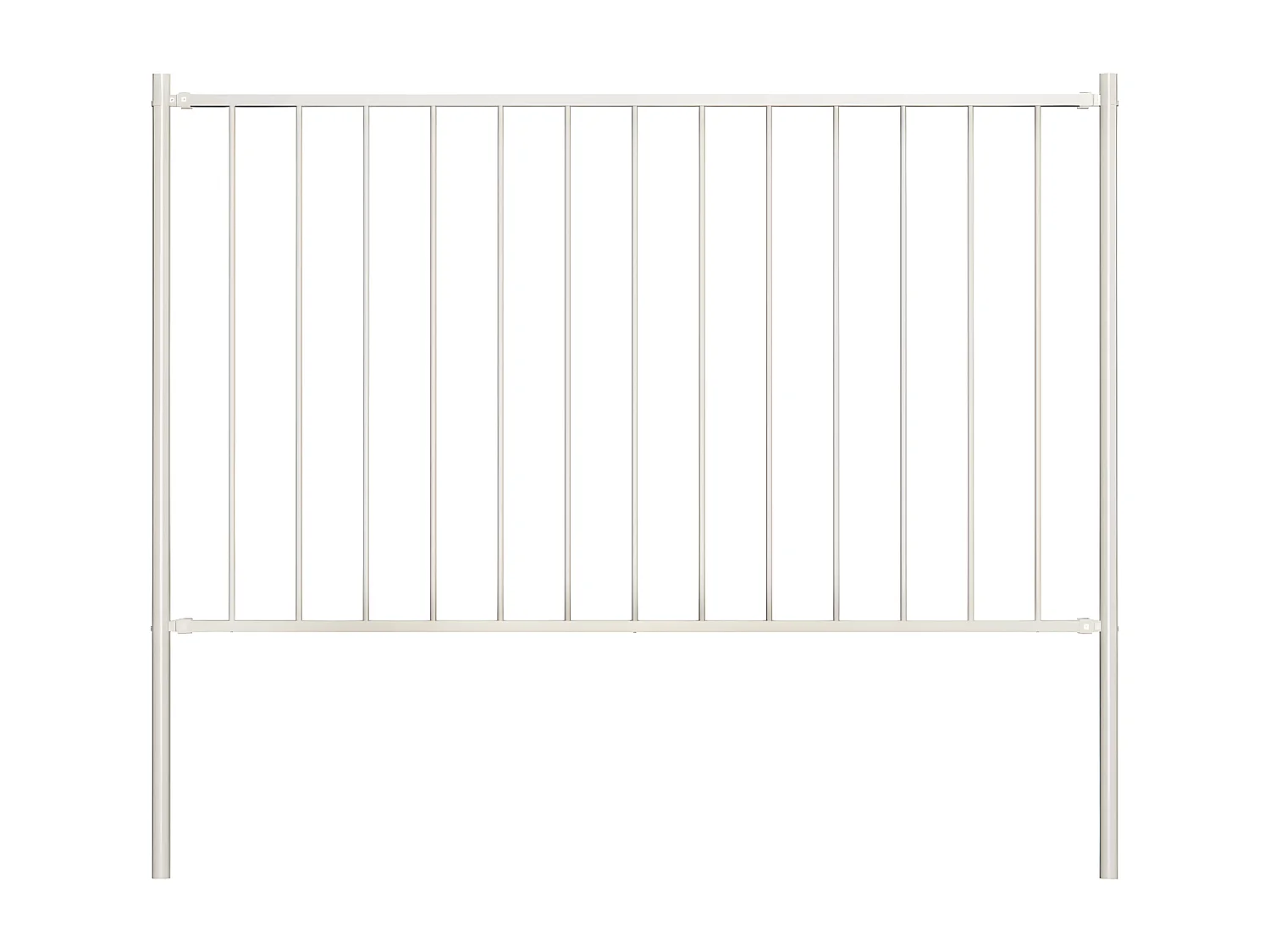 Panneau de clôture poteau Acier enduit poudre 1,7x1,25 m Blanc