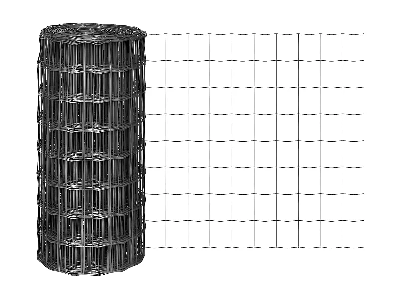 Clôture euro Acier 25 x 0,8 m Gris 5